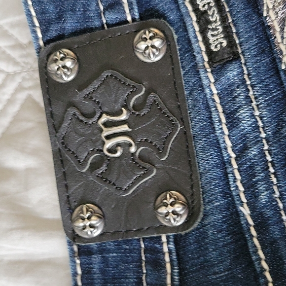 Miss Me Rhinestone Dark Wash Bootcut Jeans - Picture 11 of 16